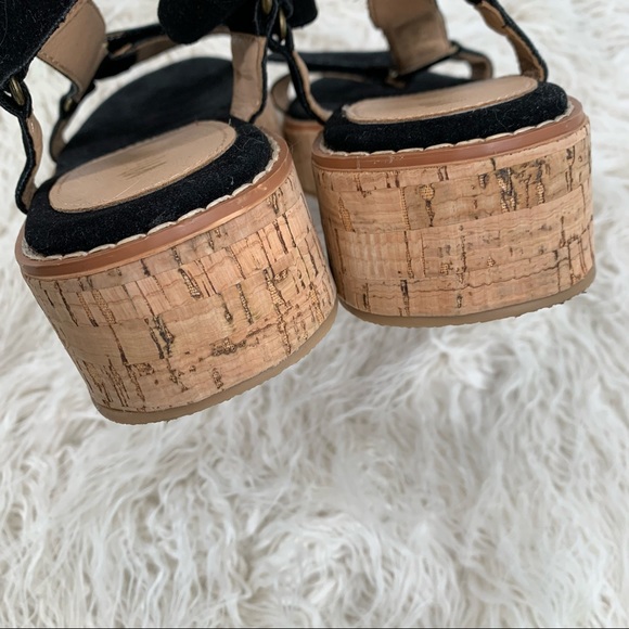 Miim Black Velvet Kork Strappy Platform Sandals Women’s Size 8.5 - Picture 8 of 8